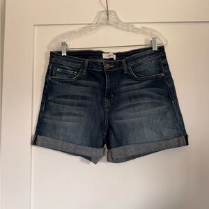 Level 99 Women's Dark Wash Rolled Cuff Denim Shorts